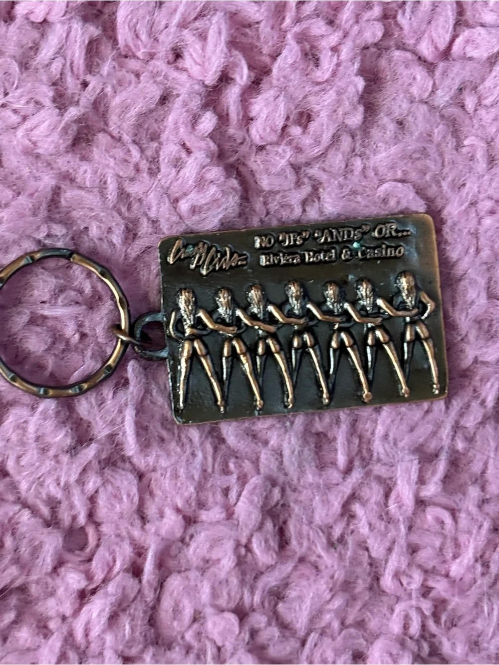 Riviera Hotel & Casino Las Vegas Demolished Crazy Girls Keychain No Ifs Ands Or